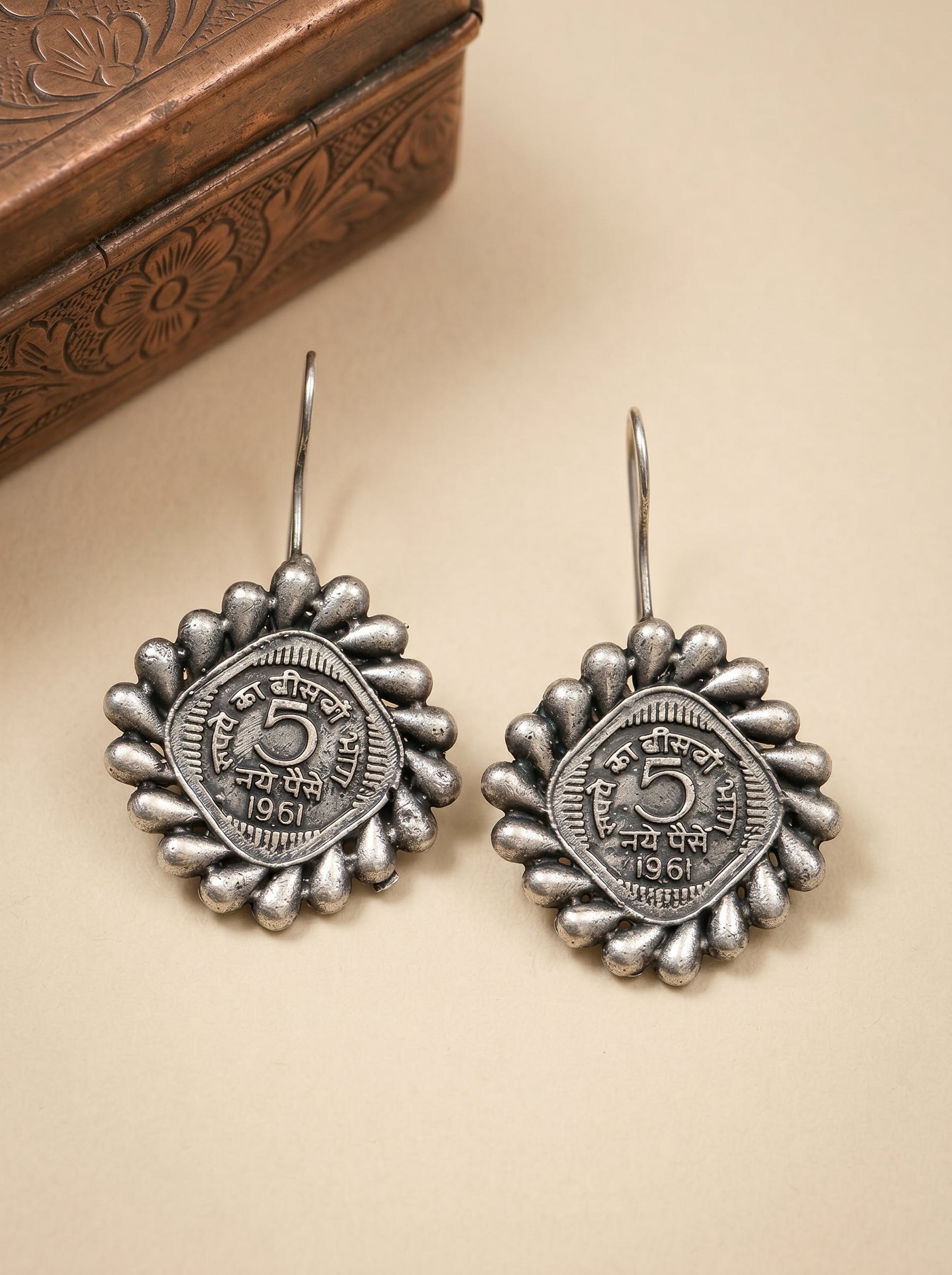 Coin Hoop Earrings