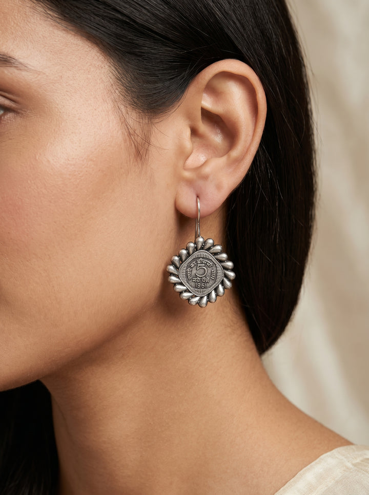 Coin Hoop Earrings