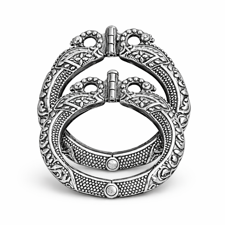 Oxidised Silver Traditional Kada Bangles for Women  | Ethnic Vintage Design